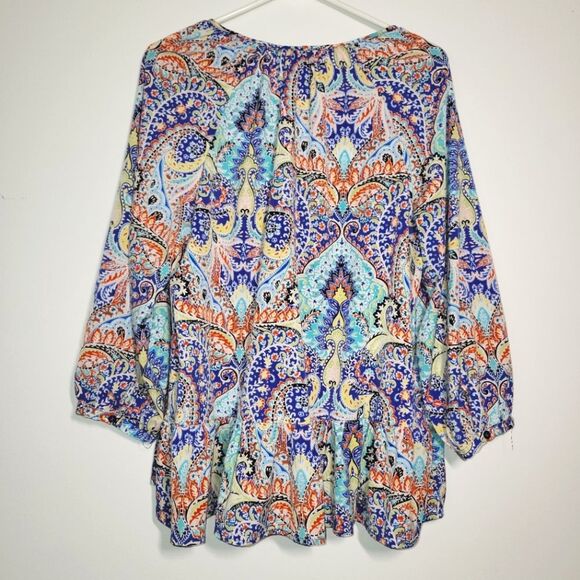 Cupio Colorful Paisley Boho Top XL - Picture 7 of 11